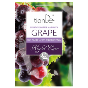 Nočná krémová maska na tvár s hroznovým vínom