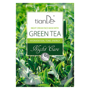 Nočná krémová maska na tvár so zeleným čajom