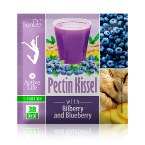 Pektínový kysel s vlochyňou a čučoriedkou